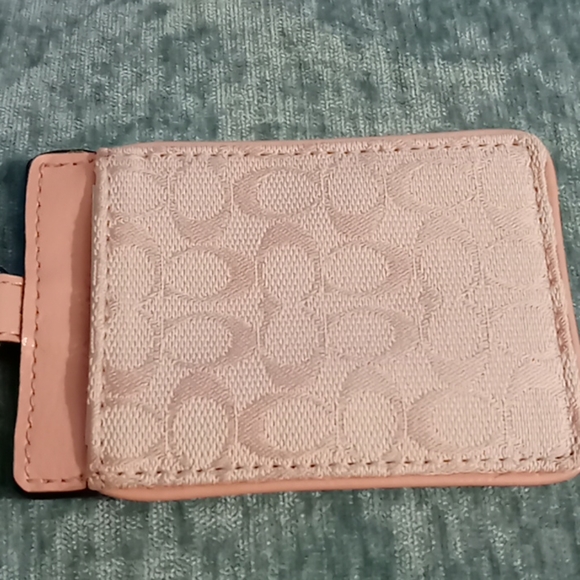 Pink Signature Coach ID/ badge holder